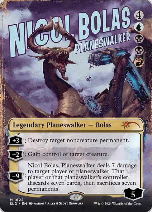 Nicol Bolas, Planeswalker, carta Magic di tipo Legendary Planeswalker — Bolas illustrata da Aaron J. Riley & Scott Okumura