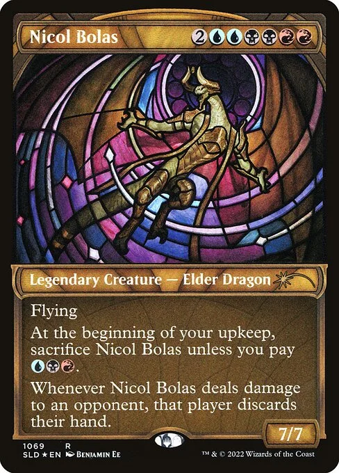 Nicol Bolas, carta Magic di tipo Legendary Creature — Elder Dragon illustrata da Benjamin Ee