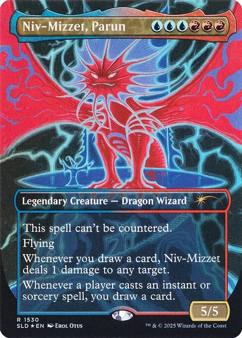 Niv-Mizzet, Parun, carta Magic di tipo Legendary Creature — Dragon Wizard illustrata da Erol Otus