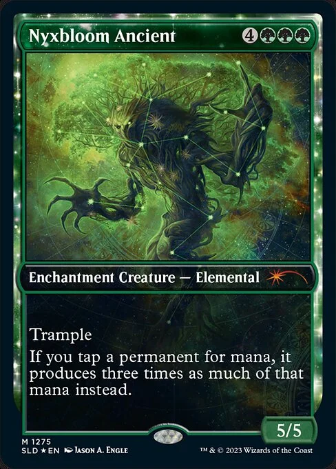 Nyxbloom Ancient, carta Magic di tipo Enchantment Creature — Elemental illustrata da Jason A. Engle