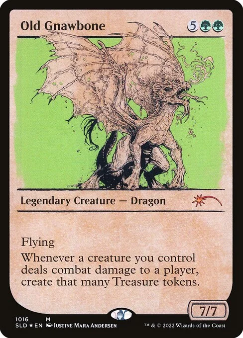 Old Gnawbone, carta Magic di tipo Legendary Creature — Dragon illustrata da Justine Mara Andersen