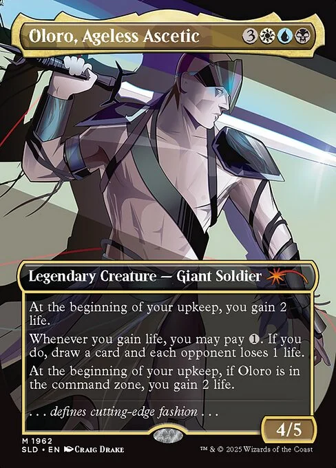 Oloro, Ageless Ascetic, carta Magic di tipo Legendary Creature — Giant Soldier illustrata da Craig Drake
