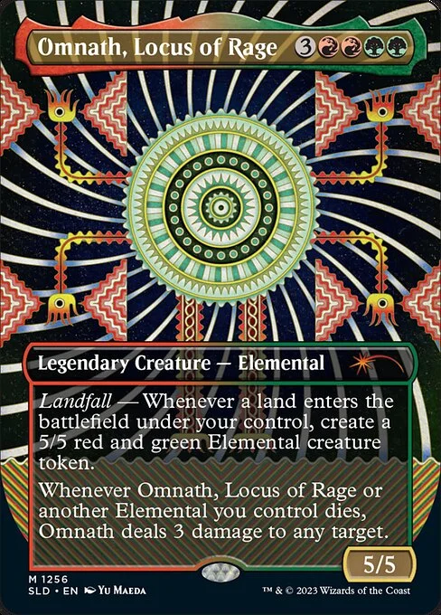 Omnath, Locus of Rage, carta Magic di tipo Legendary Creature — Elemental illustrata da Yu Maeda