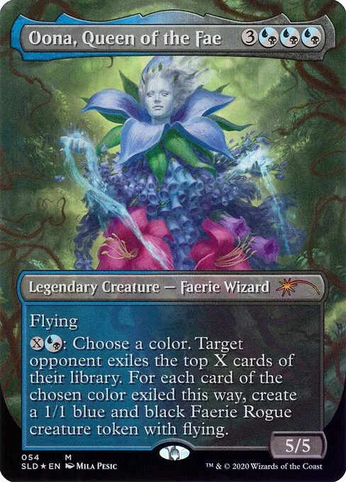 Oona, Queen of the Fae, carta Magic di tipo Legendary Creature — Faerie Wizard illustrata da Mila Pesic