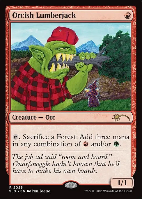 Orcish Lumberjack, carta Magic di tipo Creature — Orc illustrata da Phil Foglio
