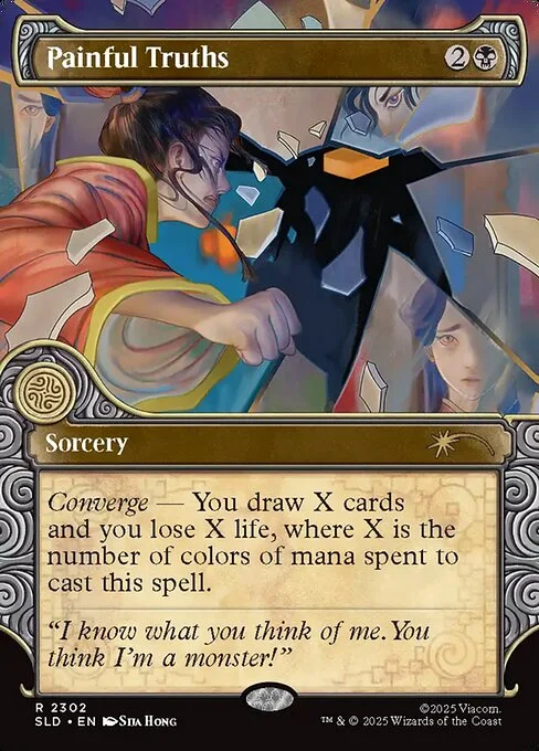 Painful Truths, carta Magic di tipo Sorcery illustrata da Sija Hong