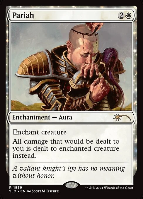 Pariah, carta Magic di tipo Enchantment — Aura illustrata da Scott M. Fischer