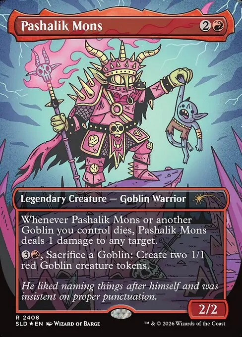 Pashalik Mons, carta Magic di tipo Legendary Creature — Goblin Warrior illustrata da Wizard of Barge