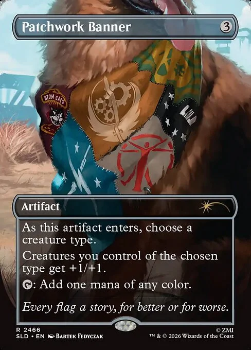 Patchwork Banner, carta Magic di tipo Artifact illustrata da Bartek Fedyczak