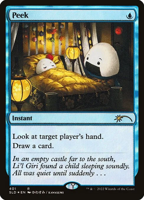 Peek, carta Magic di tipo Instant illustrata da Kawasumi