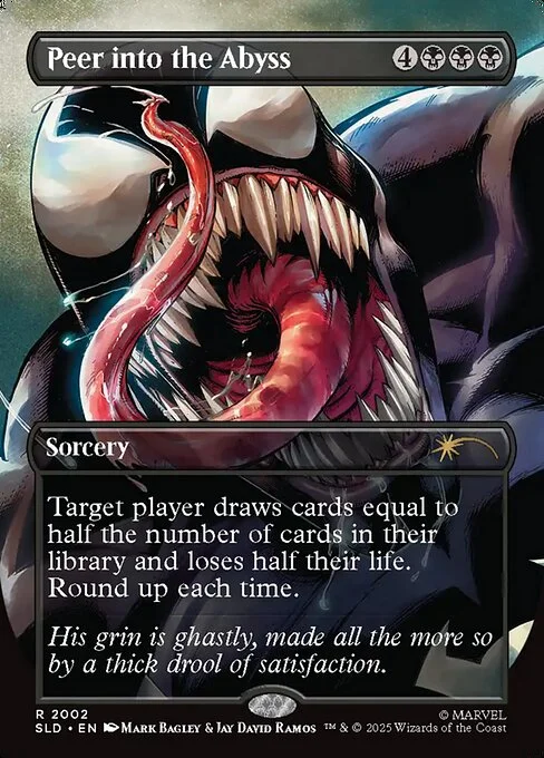 Peer into the Abyss, carta Magic di tipo Sorcery illustrata da Mark Bagley & Jay David Ramos