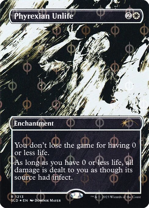 Phyrexian Unlife, carta Magic di tipo Enchantment illustrata da Dominik Mayer