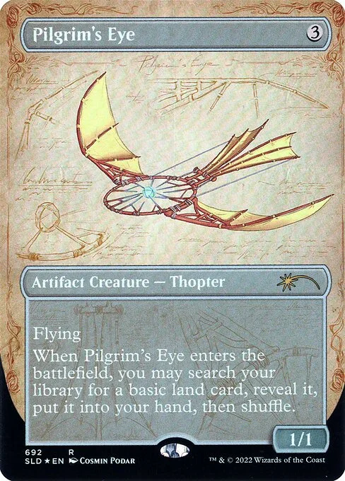 Pilgrim's Eye, carta Magic di tipo Artifact Creature — Thopter illustrata da Cosmin Podar