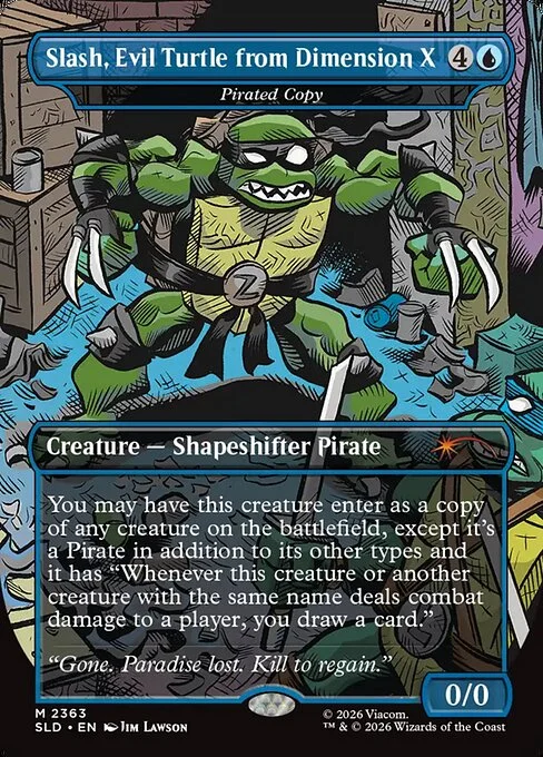 Pirated Copy, carta Magic di tipo Creature — Shapeshifter Pirate illustrata da Jim Lawson