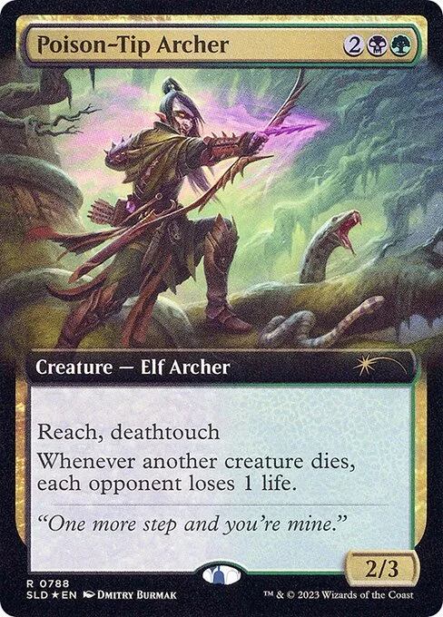 Poison-Tip Archer, carta Magic di tipo Creature — Elf Archer illustrata da Dmitry Burmak