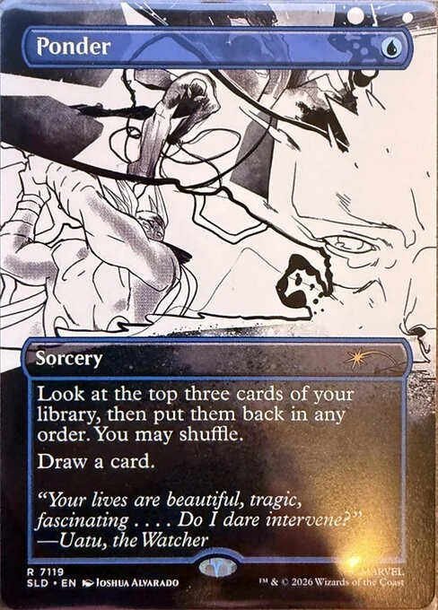 Ponder, carta Magic di tipo Sorcery illustrata da Joshua Alvarado