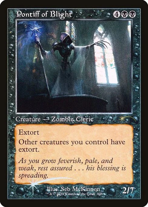 Pontiff of Blight, carta Magic di tipo Creature — Zombie Cleric illustrata da Seb McKinnon