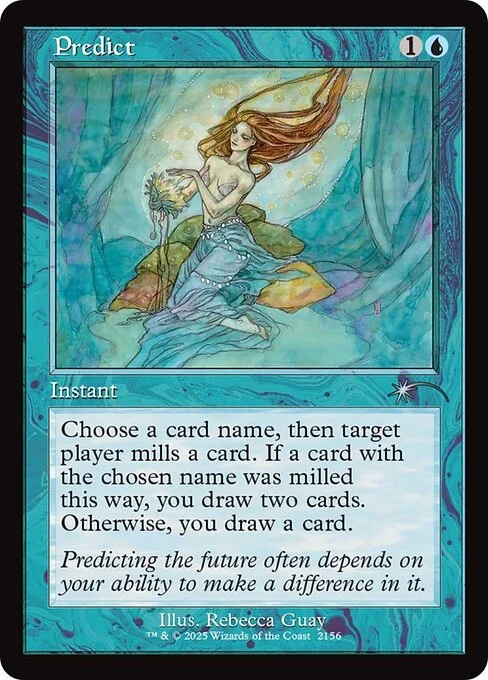 Predict, carta Magic di tipo Instant illustrata da Rebecca Guay