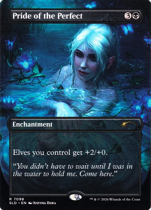 Pride of the Perfect, carta Magic di tipo Enchantment illustrata da Justyna Dura