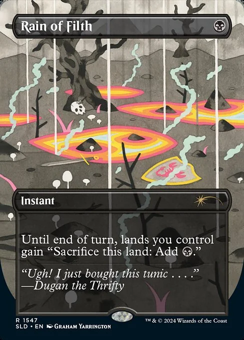 Rain of Filth, carta Magic di tipo Instant illustrata da Graham Yarrington