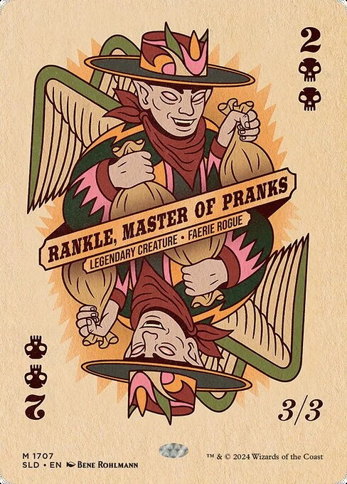 Rankle, Master of Pranks, carta Magic di tipo Legendary Creature — Faerie Rogue illustrata da Bene Rohlmann