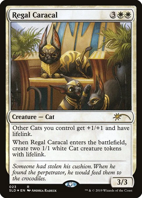 Regal Caracal, carta Magic di tipo Creature — Cat illustrata da Andrea Radeck