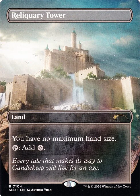 Reliquary Tower, carta Magic di tipo Land illustrata da Arthur Yuan