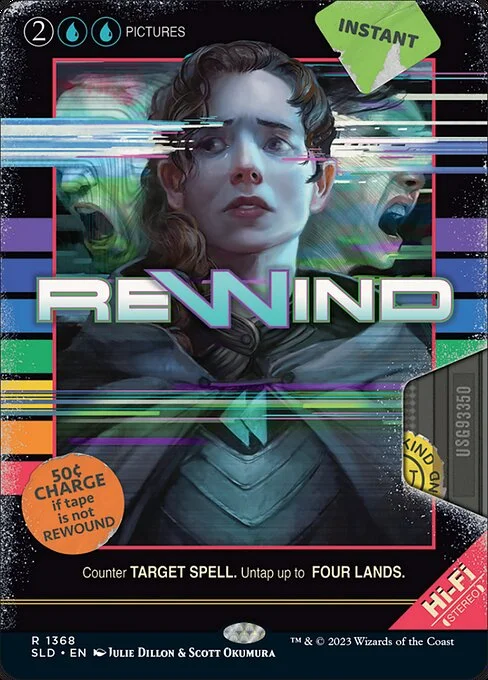 Rewind, carta Magic di tipo Instant illustrata da Julie Dillon & Scott Okumura