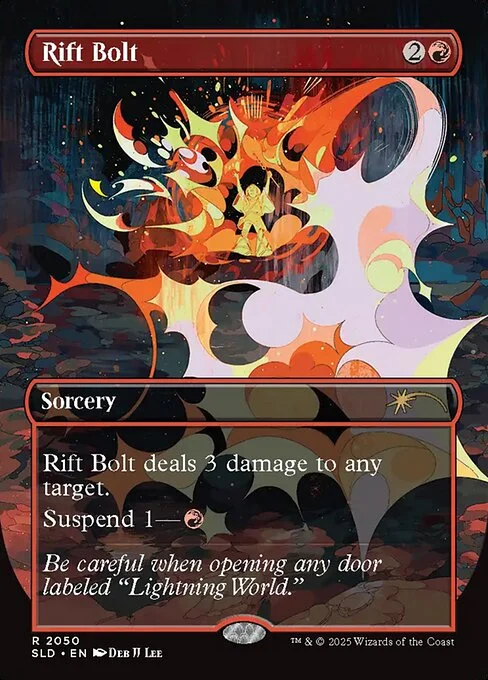 Rift Bolt, carta Magic di tipo Sorcery illustrata da Deb JJ Lee