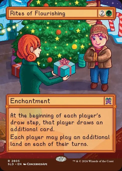 Rites of Flourishing, carta Magic di tipo Enchantment illustrata da ConcernedApe