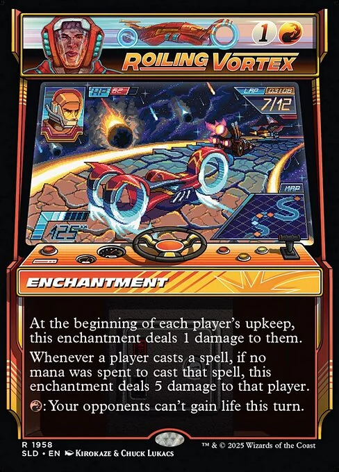 Roiling Vortex, carta Magic di tipo Enchantment illustrata da Kirokaze & Chuck Lukacs