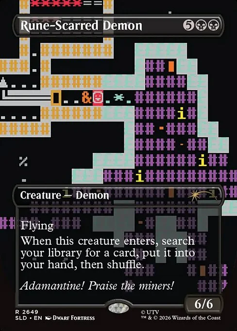 Rune-Scarred Demon, carta Magic di tipo Creature — Demon illustrata da Dwarf Fortress