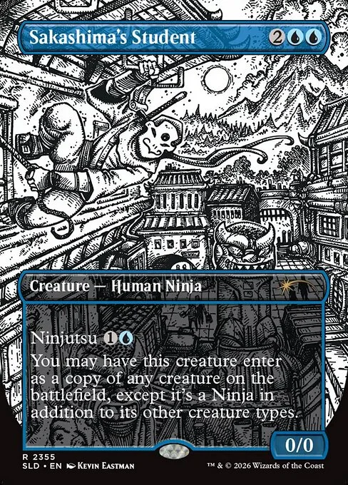Sakashima's Student, carta Magic di tipo Creature — Human Ninja illustrata da Kevin Eastman