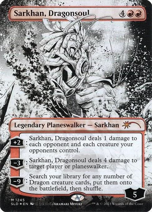 Sarkhan, Dragonsoul, carta Magic di tipo Legendary Planeswalker — Sarkhan illustrata da Miyuki Aramaki