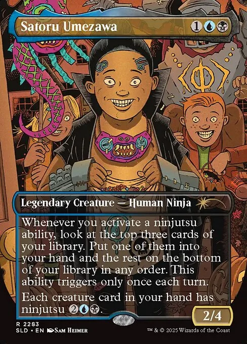 Satoru Umezawa, carta Magic di tipo Legendary Creature — Human Ninja illustrata da Sam Heimer