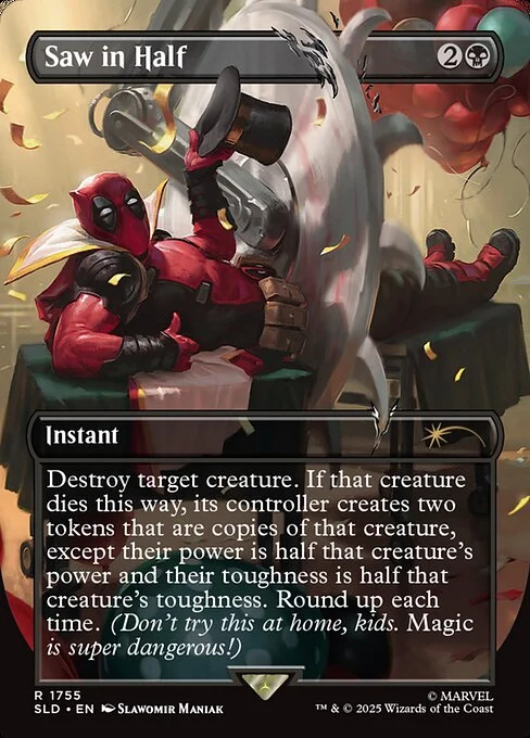 Saw in Half, carta Magic di tipo Instant illustrata da Slawomir Maniak