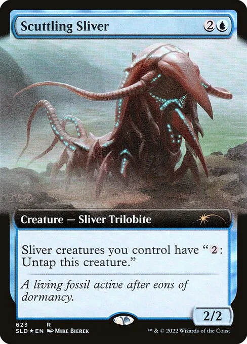Scuttling Sliver, carta Magic di tipo Creature — Sliver Trilobite illustrata da Mike Bierek