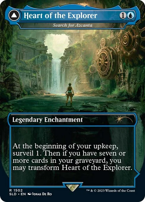 Search for Azcanta // Azcanta, the Sunken Ruin, carta Magic di tipo Legendary Enchantment // Legendary Land illustrata da Jonas De Ro