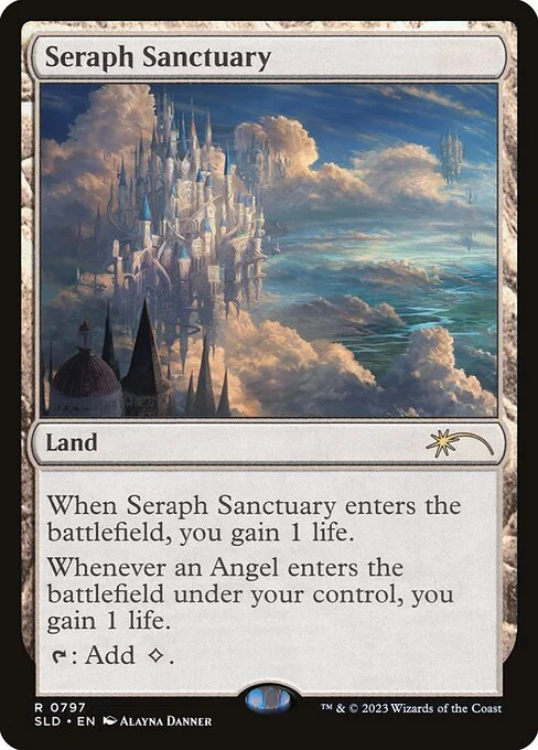 Seraph Sanctuary, carta Magic di tipo Land illustrata da Alayna Danner