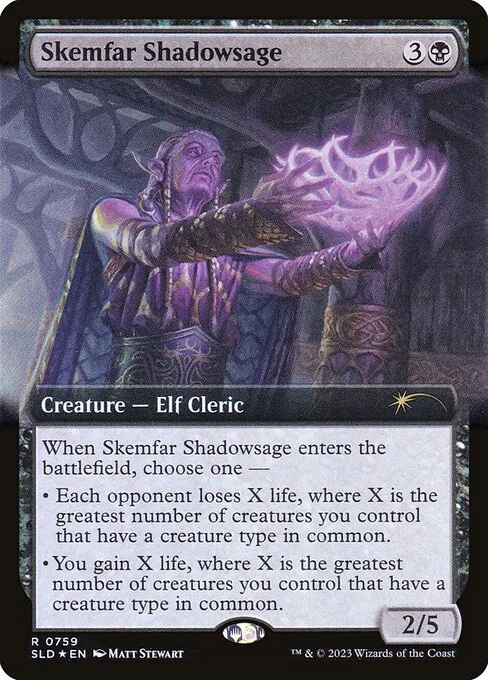 Skemfar Shadowsage, carta Magic di tipo Creature — Elf Cleric illustrata da Matt Stewart