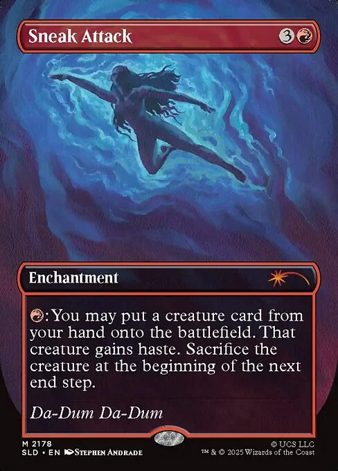 Sneak Attack, carta Magic di tipo Enchantment illustrata da Stephen Andrade