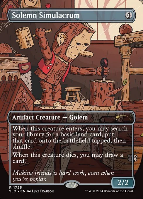 Solemn Simulacrum, carta Magic di tipo Artifact Creature — Golem illustrata da Luke Pearson