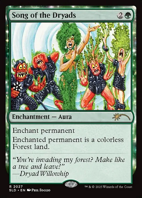 Song of the Dryads, carta Magic di tipo Enchantment — Aura illustrata da Phil Foglio
