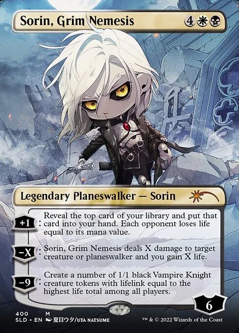 Sorin, Grim Nemesis, carta Magic di tipo Legendary Planeswalker — Sorin illustrata da Uta Natsume