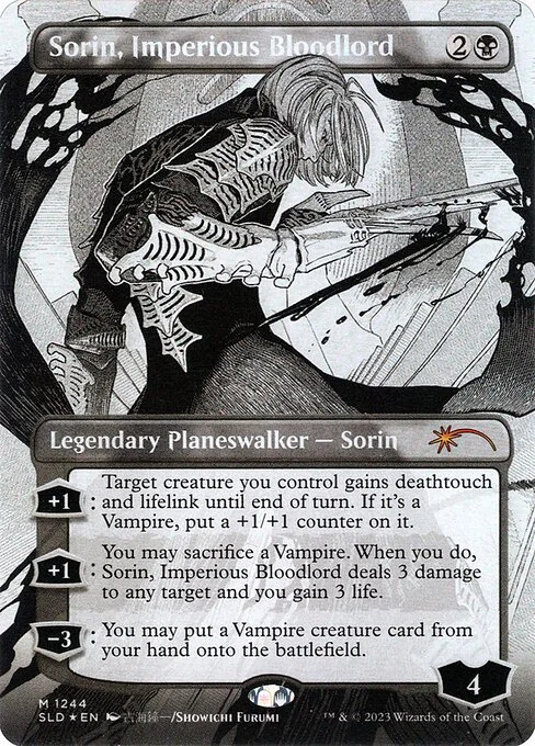 Sorin, Imperious Bloodlord, carta Magic di tipo Legendary Planeswalker — Sorin illustrata da Showichi Furumi