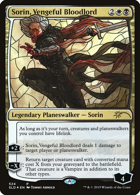 Sorin, Vengeful Bloodlord, carta Magic di tipo Legendary Planeswalker — Sorin illustrata da Tommy Arnold