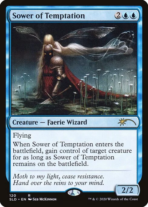 Sower of Temptation, carta Magic di tipo Creature — Faerie Wizard illustrata da Seb McKinnon
