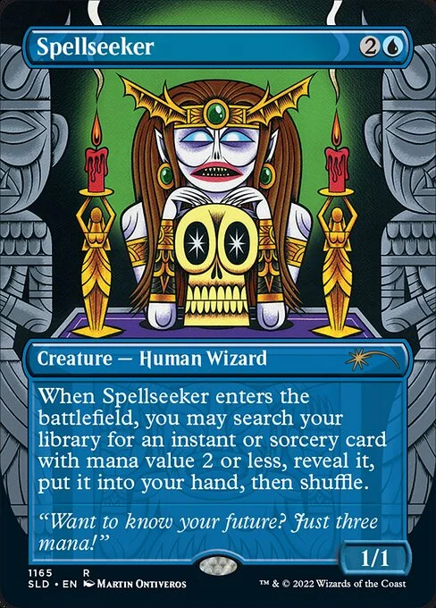 Spellseeker, carta Magic di tipo Creature — Human Wizard illustrata da Martin Ontiveros