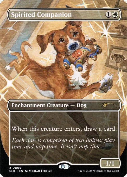 Spirited Companion, carta Magic di tipo Enchantment Creature — Dog illustrata da Mariah Tekulve
