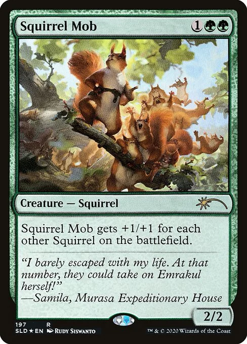 Squirrel Mob, carta Magic di tipo Creature — Squirrel illustrata da Rudy Siswanto